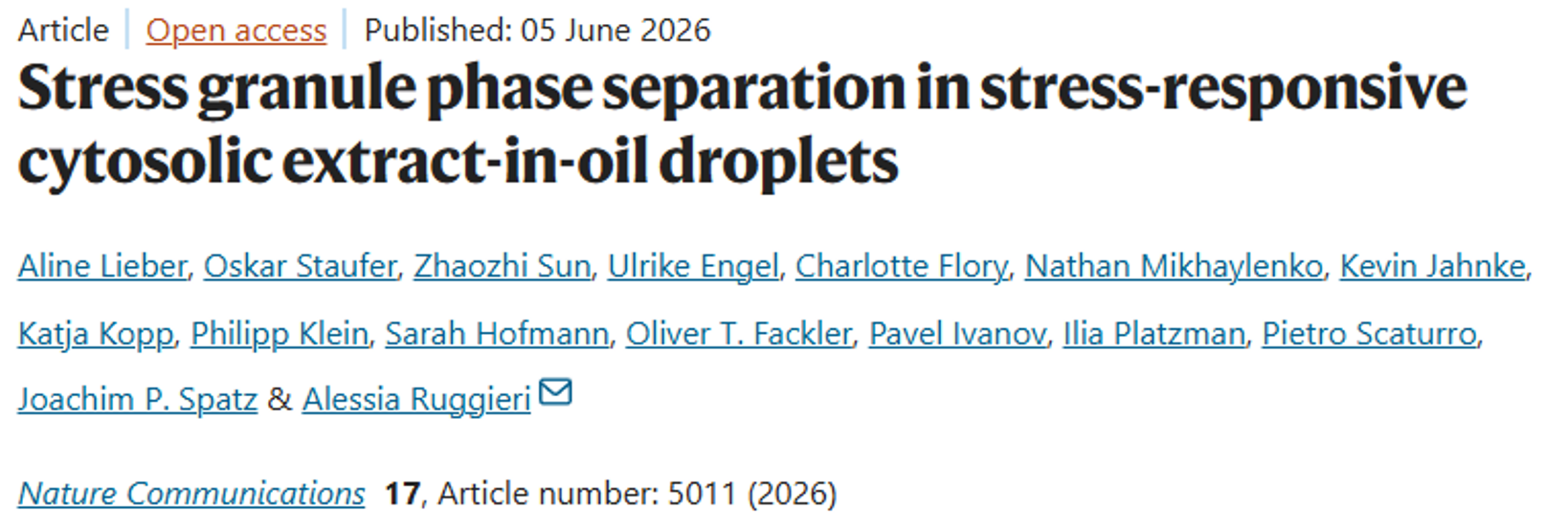 New publication in Nature Communications by several SynthImmune PIs New publication in Nature Communications by several SynthImmune PIs