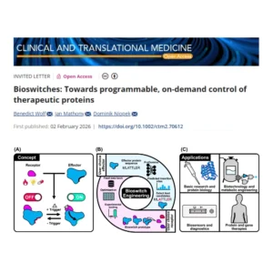 The lab of SynthImmune PI Dominik Niopek has published a letter in the journal Clinical and Translational Medicine entitled “Bioswitches: Towards programmable, on-demand control of therapeutic proteins”.